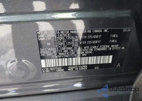 2024 Toyota Rav4 Xle from USA, damaged, VIN 2T3W1RFV2RW327216